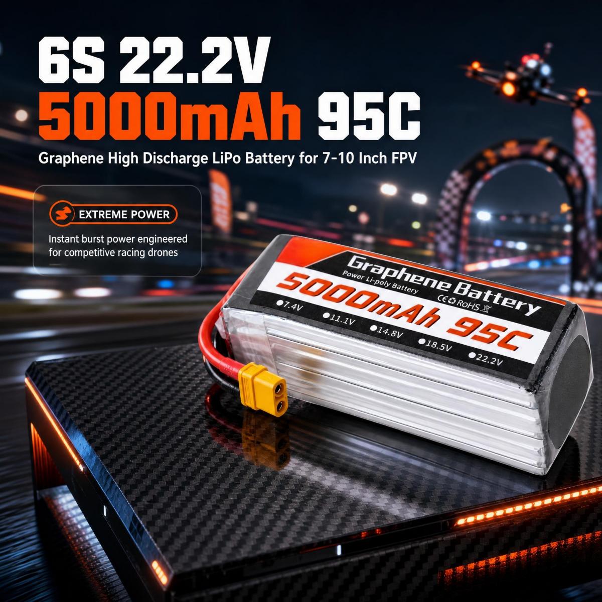 7 9 10 Inch FPV Racing Drone G - đánh giá và giá 6S Lipo Battery 22.2V 5000Mah
