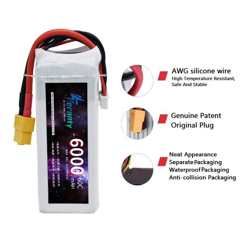 Pin Lipo 14.8V 6000mAh 4S 6000 - đánh giá và giá 4S Lipo Battery 14.8V 6000Mah
