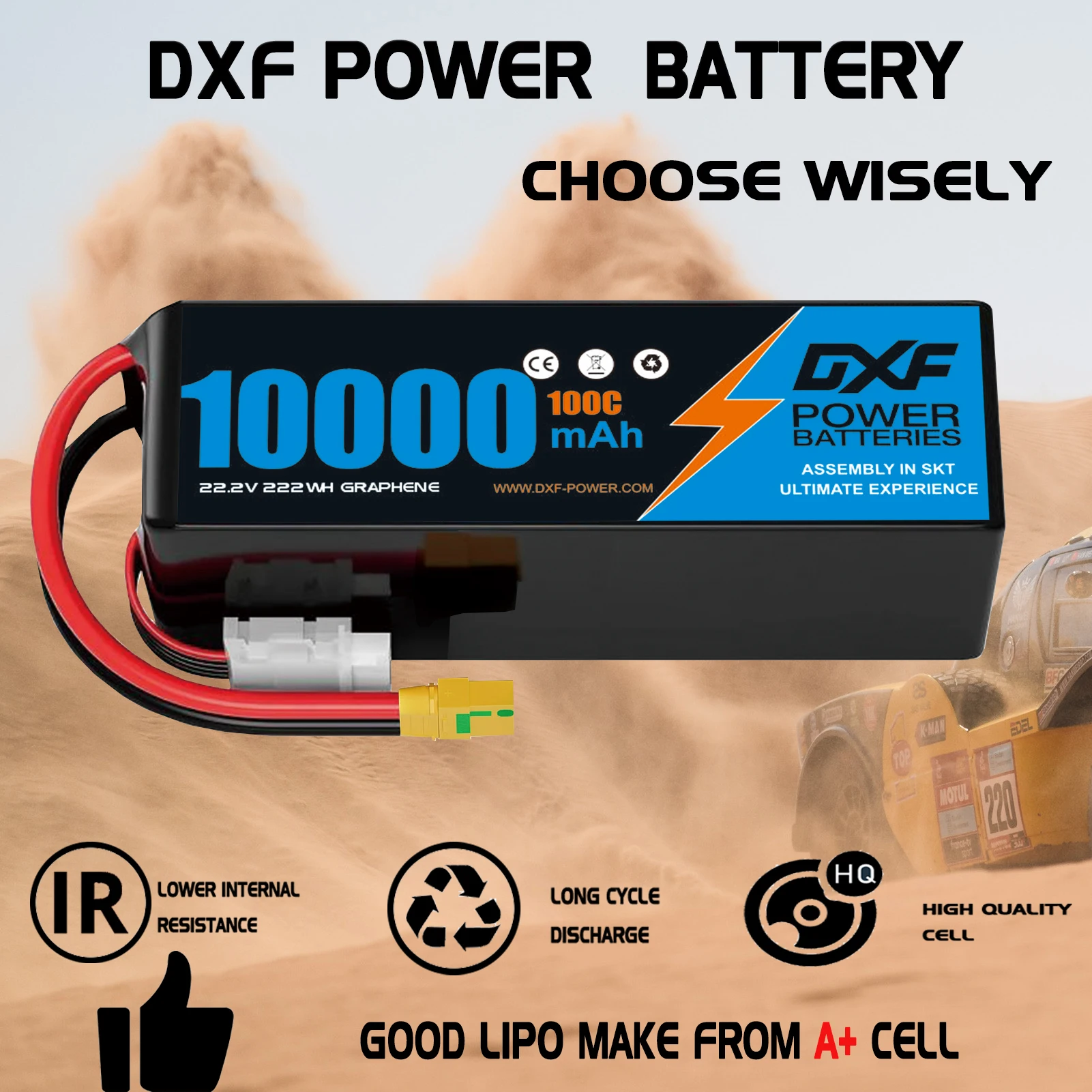 Pin Lipo DXF 6S 22.2V 100C 100 - đánh giá và giá 6S Lipo Battery 22.2V 5000Mah