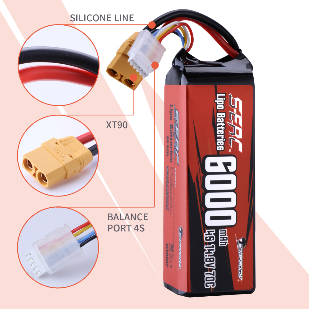 Pin Lipo SUNPADOW 4S 14.8V 600 - đánh giá và giá 4S Lipo Battery 14.8V 6000Mah